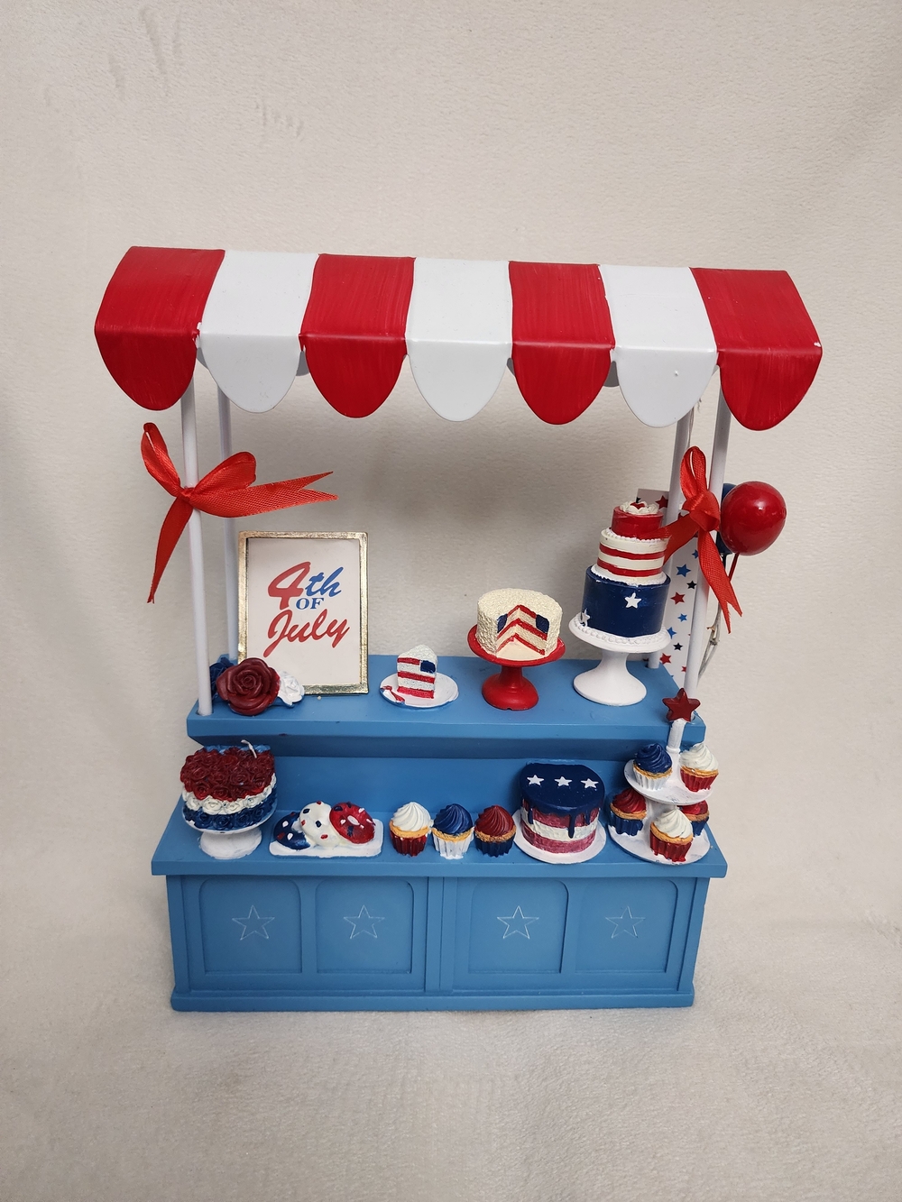 Patriotic Red & Blue Party Dessert Stand - Home Party Supplies 12" Inches Tall